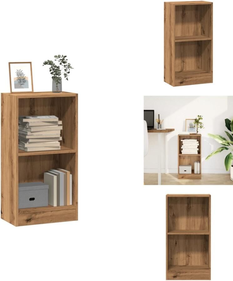 VidaXL Boekenkast Boekenkasten Boeken Plank Schappenkast Boekenkast 40x24x76 cm bewerkt hout artisanaal eikenkleurig