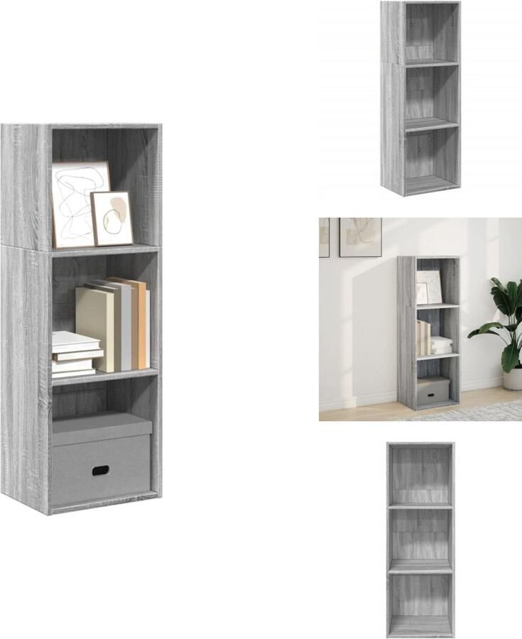 VidaXL Boekenkast Boekenkasten Boeken Plank Schappenkast Boekenkast 40x30x114 cm bewerkt hout grijs sonoma eikenkleurig