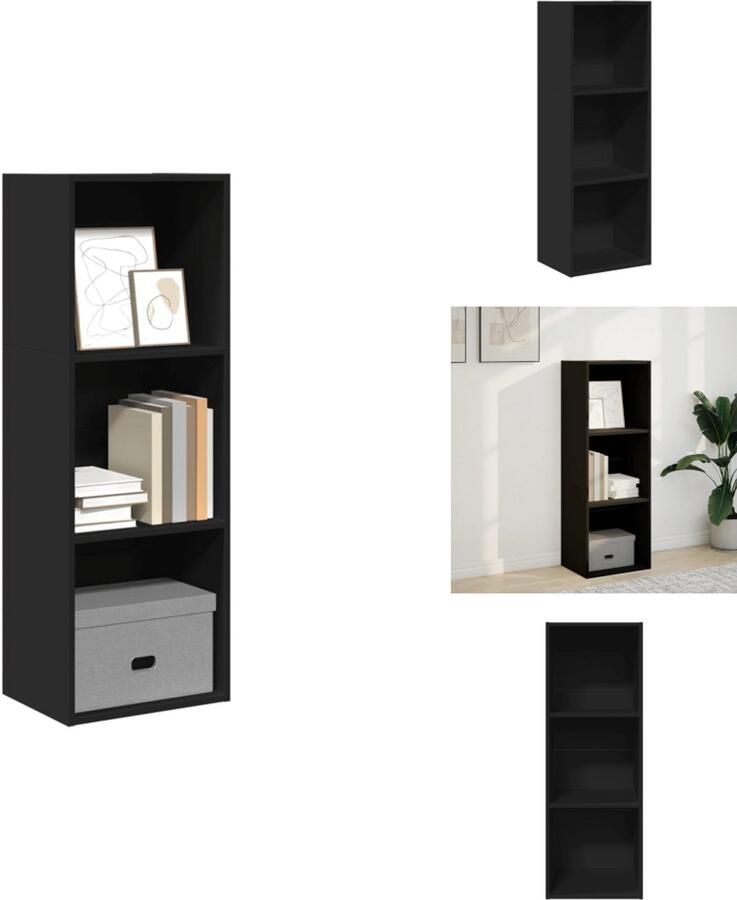 VidaXL Boekenkast Boekenkasten Boeken Plank Schappenkast Boekenkast 40x30x114 cm bewerkt hout zwart