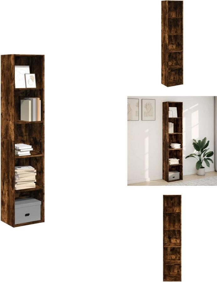 VidaXL Boekenkast Boekenkasten Boeken Plank Schappenkast Boekenkast 40x30x189 cm bewerkt hout gerookt eikenkleurig