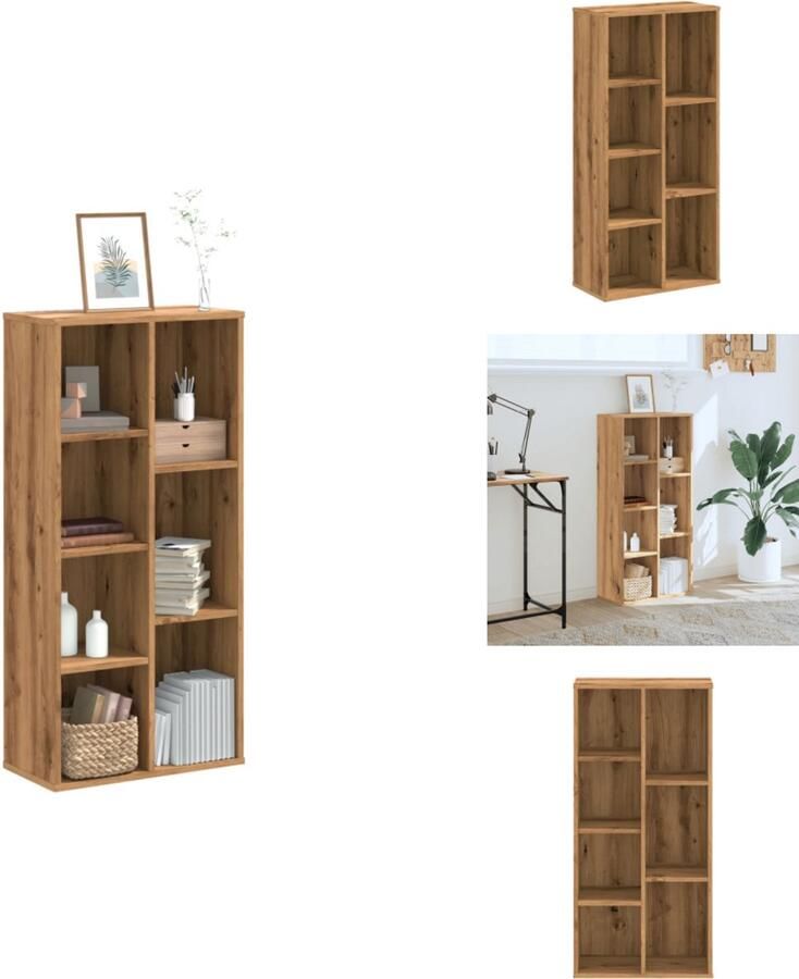 VidaXL Boekenkast Boekenkasten Boeken Plank Schappenkast Boekenkast 50x25x105 cm bewerkt hout artisanaal eikenkleurig