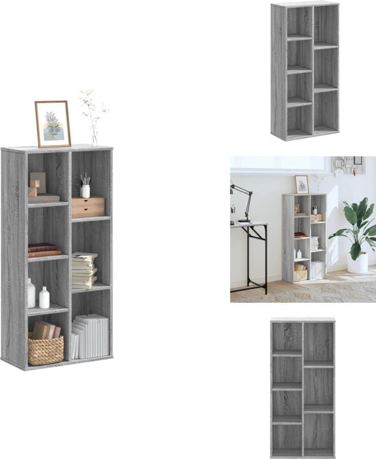 VidaXL Boekenkast Boekenkasten Boeken Plank Schappenkast Boekenkast 50x25x105 cm bewerkt hout grijs sonoma eikenkleurig