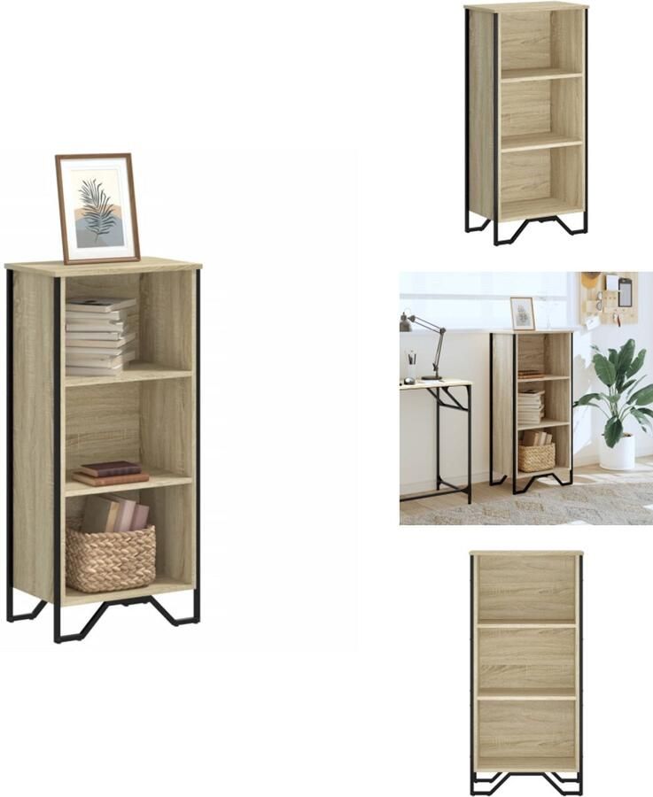 VidaXL Boekenkast Boekenkasten Boeken Plank Schappenkast Boekenkast 50x31x106 cm bewerkt hout sonoma eikenkleurig