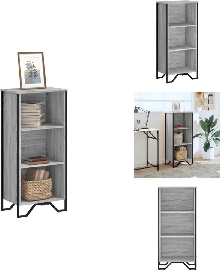 VidaXL Boekenkast Boekenkasten Boeken Plank Schappenkast Boekenkast 50x31x106 cm bewerkt hout grijs sonoma eikenkleurig