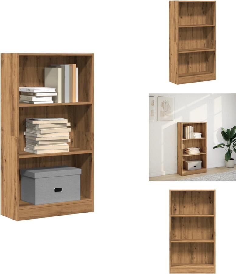 VidaXL Boekenkast Boekenkasten Boeken Plank Schappenkast Boekenkast 60x24x109 cm bewerkt hout artisanaal eikenkleurig