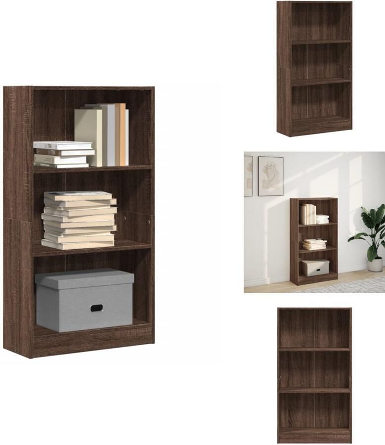 VidaXL Boekenkast Boekenkasten Boeken Plank Schappenkast Boekenkast 60x24x109 cm bewerkt hout bruin eikenkleurig