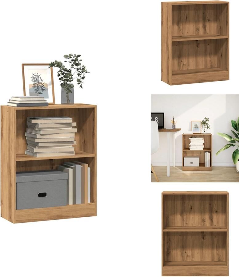 VidaXL Boekenkast Boekenkasten Boeken Plank Schappenkast Boekenkast 60x24x76 cm bewerkt hout artisanaal eikenkleurig