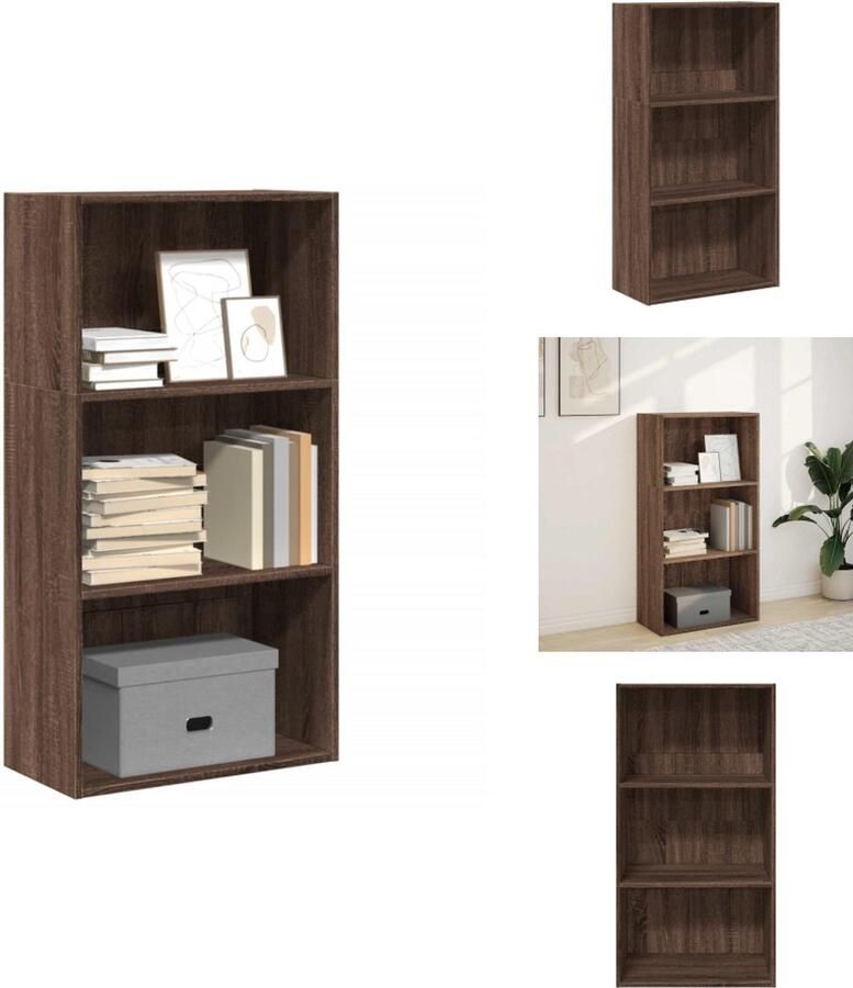 VidaXL Boekenkast Boekenkasten Boeken Plank Schappenkast Boekenkast 60x30x114 cm bewerkt hout bruin eikenkleurig