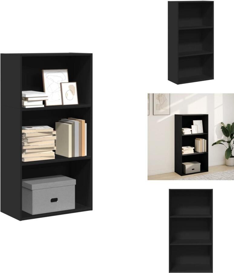 VidaXL Boekenkast Boekenkasten Boeken Plank Schappenkast Boekenkast 60x30x114 cm bewerkt hout zwart