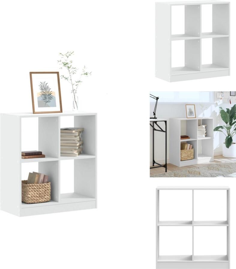 VidaXL Boekenkast 68 5x32x75 cm bewerkt hout wit