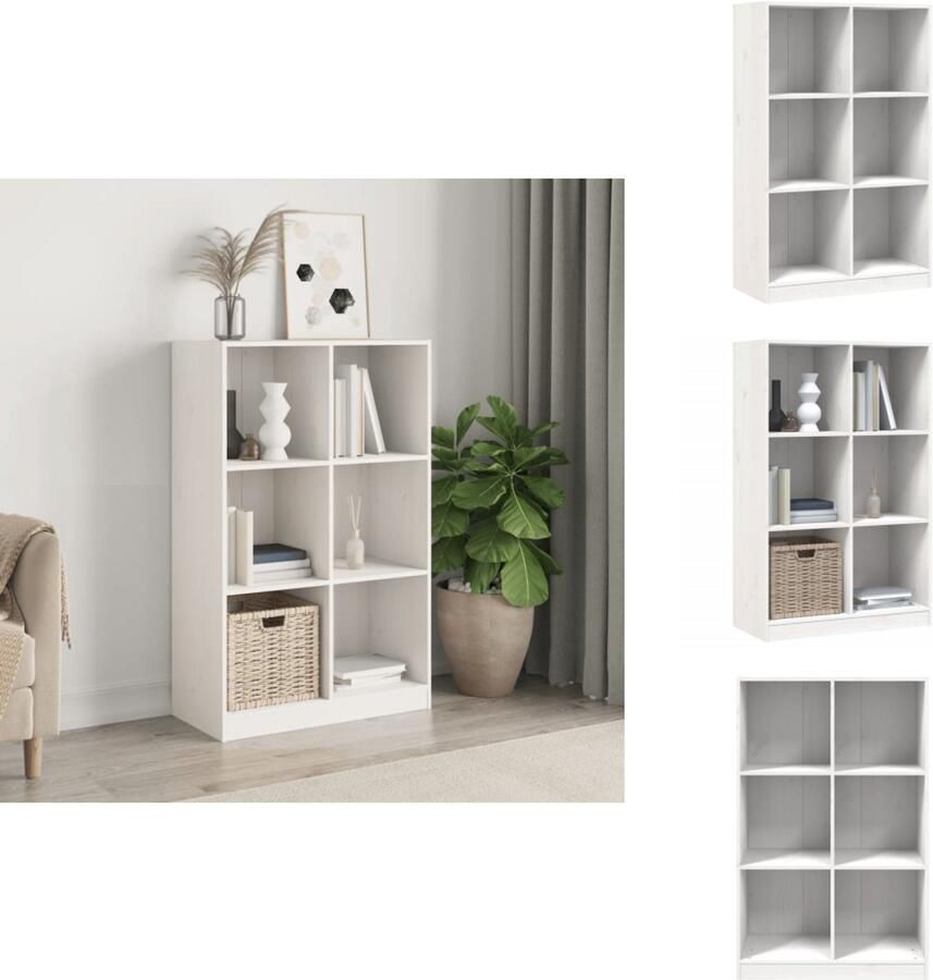 VidaXL Boekenkast Boekenkasten Boeken Plank Schappenkast Boekenkast 70x33x110 massief grenenhout wit