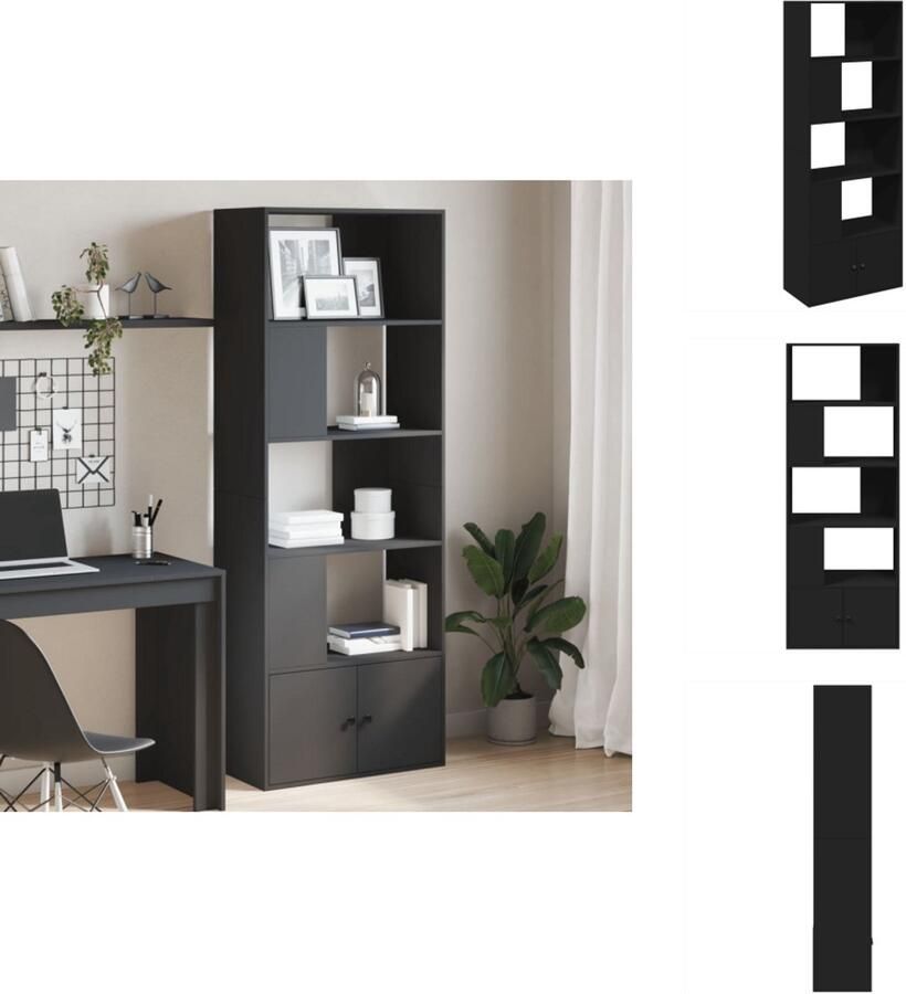 VidaXL Boekenkast 70x36x189 cm bewerkt hout zwart - Foto 2