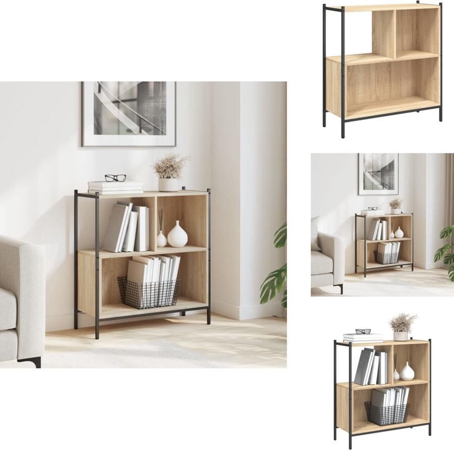 VidaXL Boekenkast Boekenkasten Boeken Plank Schappenkast Boekenkast 72x28x77 5 cm bewerkt hout sonoma eikenkleurig