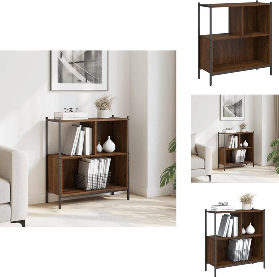 VidaXL Boekenkast Boekenkasten Boeken Plank Schappenkast Boekenkast 72x28x77 5 cm bewerkt hout bruin eikenkleur