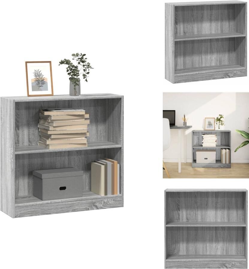 VidaXL Boekenkast Boekenkasten Boeken Plank Schappenkast Boekenkast 80x24x76 cm bewerkt hout grijs sonoma eikenkleurig