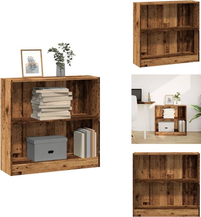 VidaXL Boekenkast Boekenkasten Boeken Plank Schappenkast Boekenkast 80x24x76 cm bewerkt hout oud houtkleurig