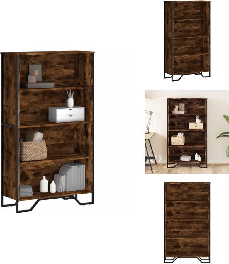 VidaXL Boekenkast Boekenkasten Boeken Plank Schappenkast Boekenkast 80x31x137 5 cm bewerkt hout gerookt eikenkleurig