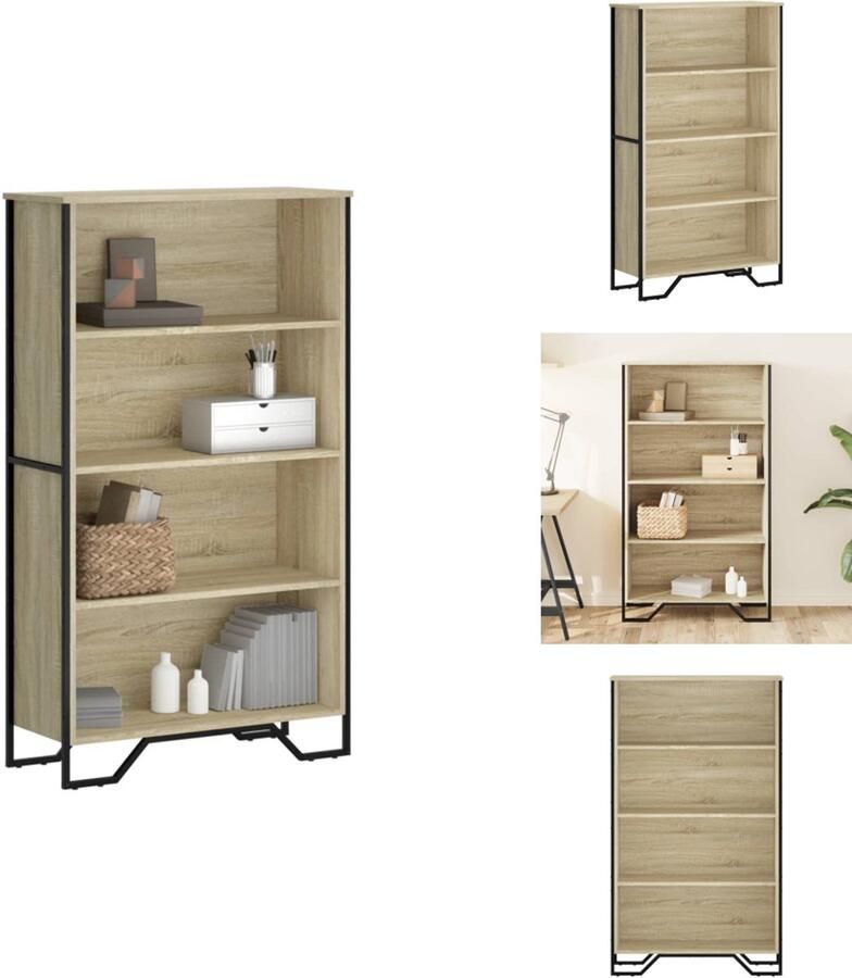 VidaXL Boekenkast Boekenkasten Boeken Plank Schappenkast Boekenkast 80x31x137 5 cm bewerkt hout sonoma eikenkleurig