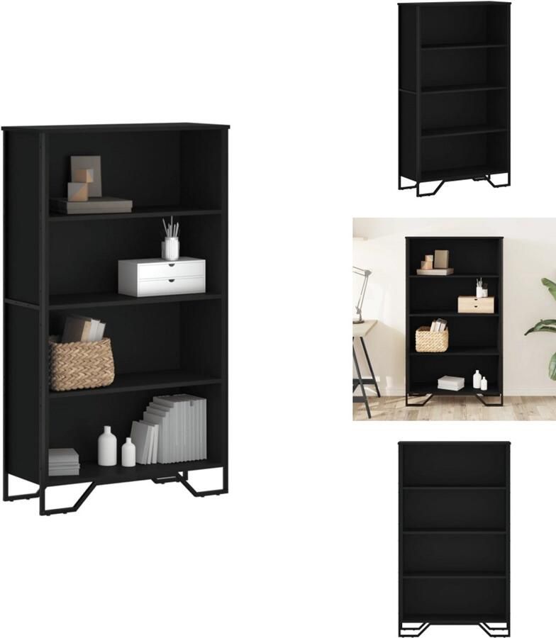 VidaXL Boekenkast Boekenkasten Boeken Plank Schappenkast Boekenkast 80x31x137 5 cm bewerkt hout zwart