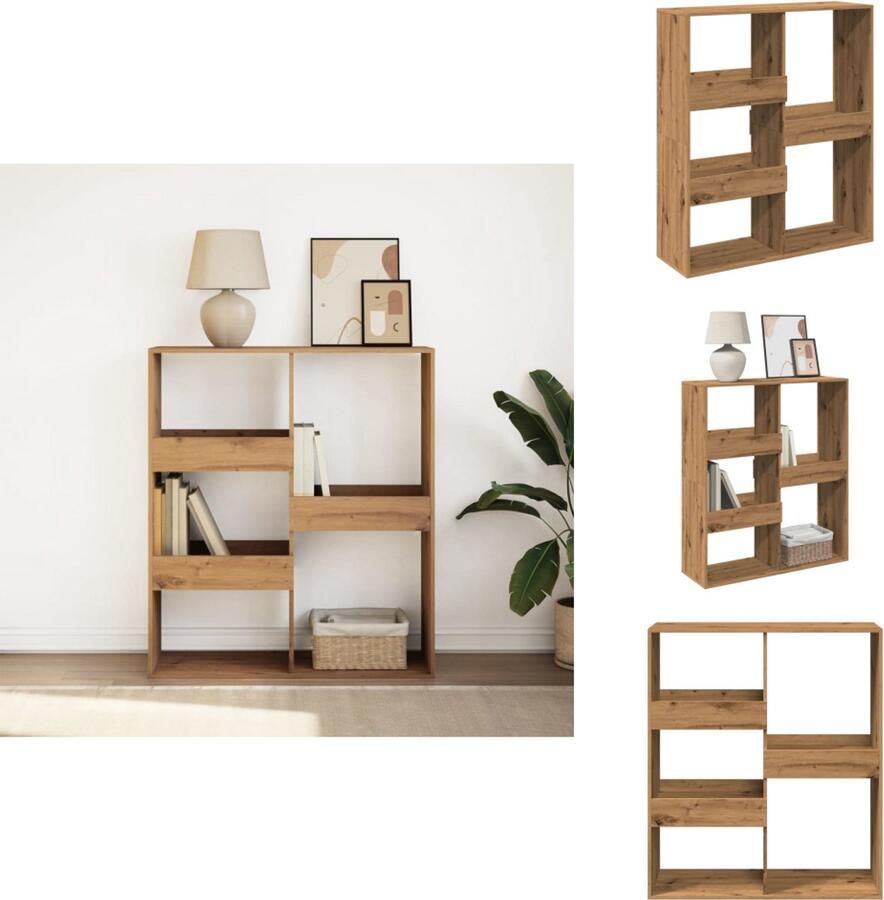 VidaXL Boekenkast Boekenkasten Boeken Plank Schappenkast Boekenkast kamerscherm 100x33x115 cm artisanaal eikenkleurig