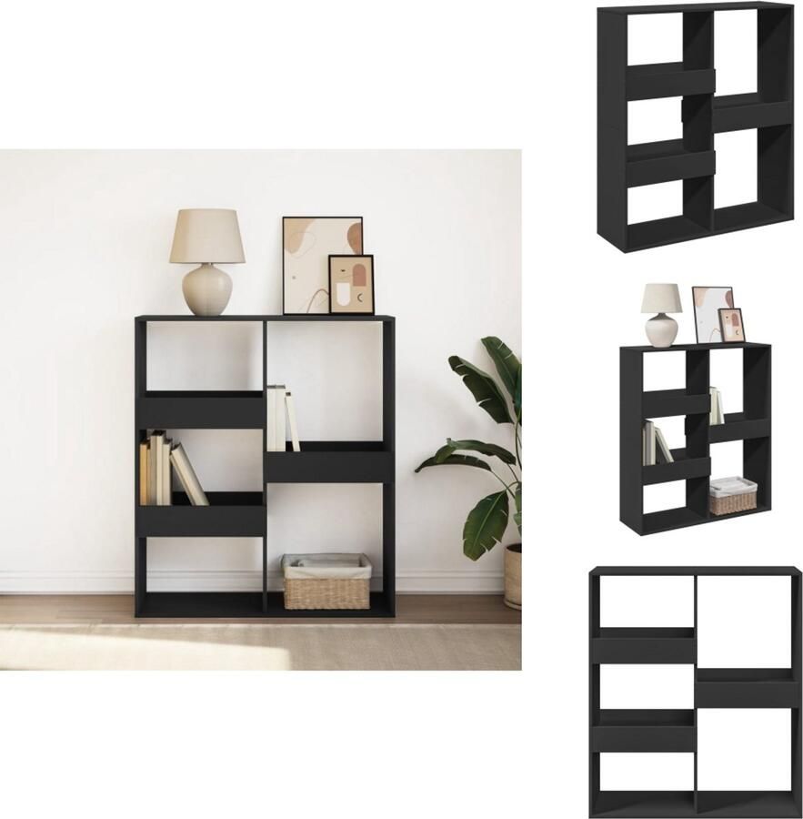 VidaXL Boekenkast Boekenkasten Boeken Plank Schappenkast Boekenkast kamerscherm 100x33x115 cm zwart