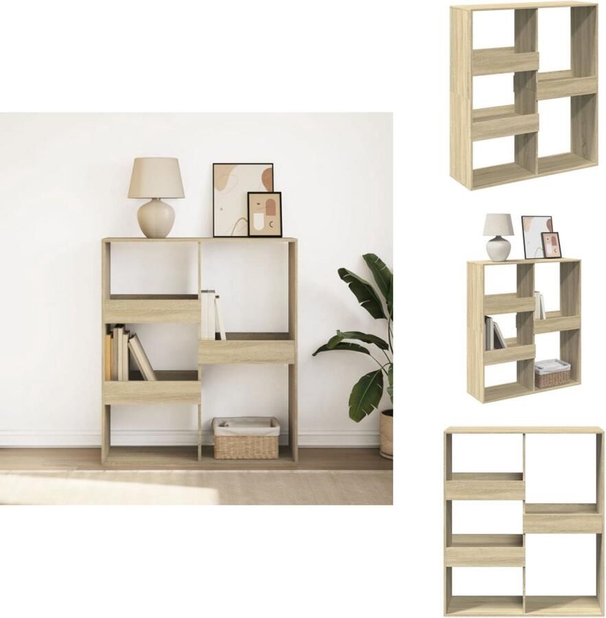 VidaXL Boekenkast Boekenkasten Boeken Plank Schappenkast Boekenkast kamerscherm 100x33x115 cm sonoma eikenkleurig