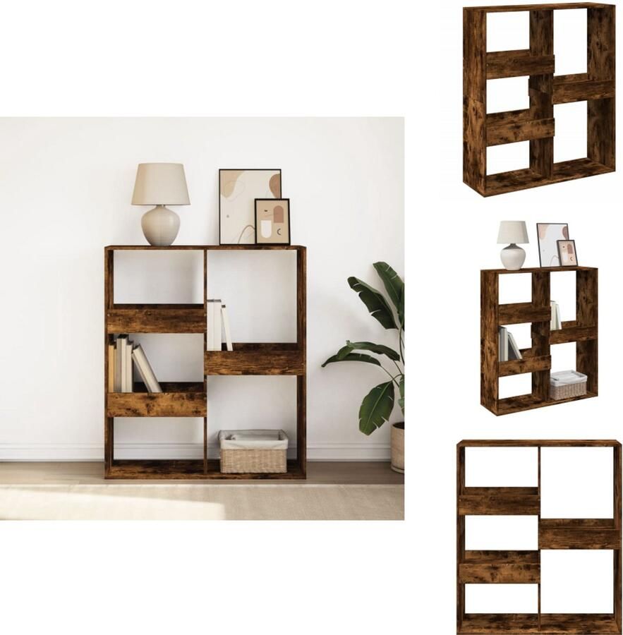 VidaXL Boekenkast Boekenkasten Boeken Plank Schappenkast Boekenkast kamerscherm 100x33x115 cm gerookt eikenkleur
