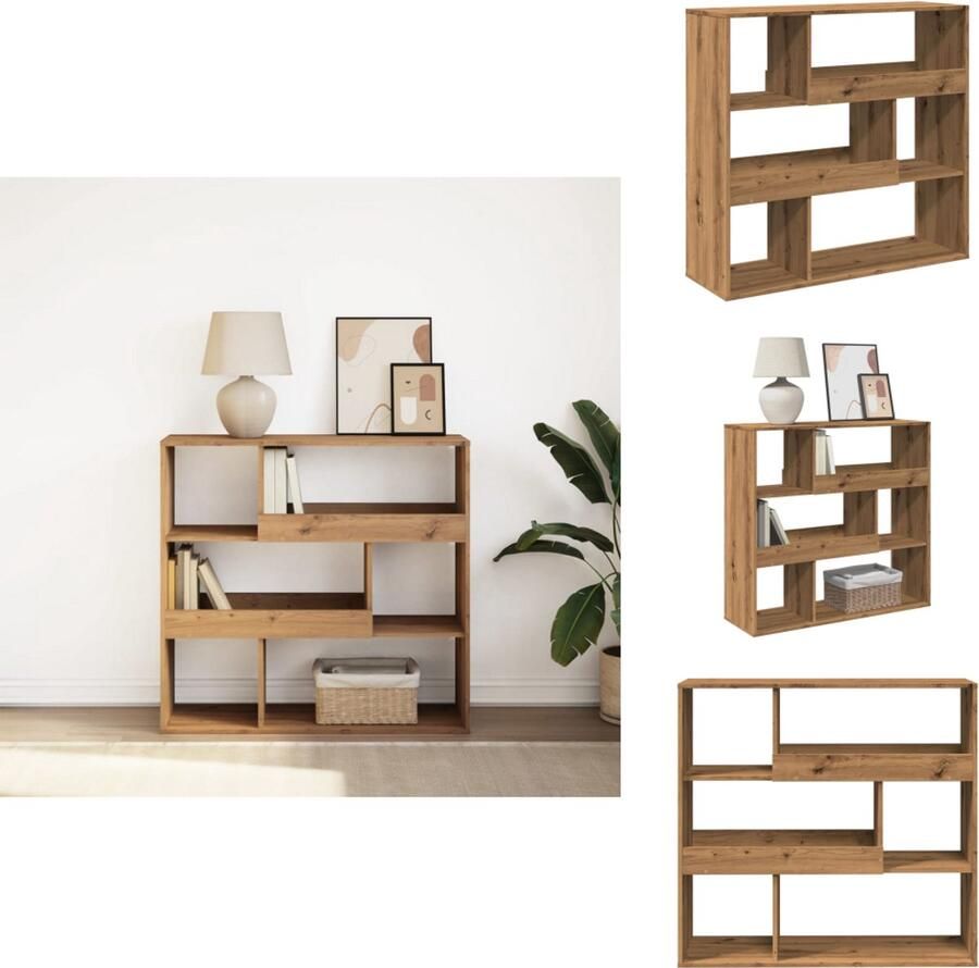 VidaXL Boekenkast Boekenkasten Boeken Plank Schappenkast Boekenkast kamerscherm 100x33x94 5 cm artisanaal eikenkleurig