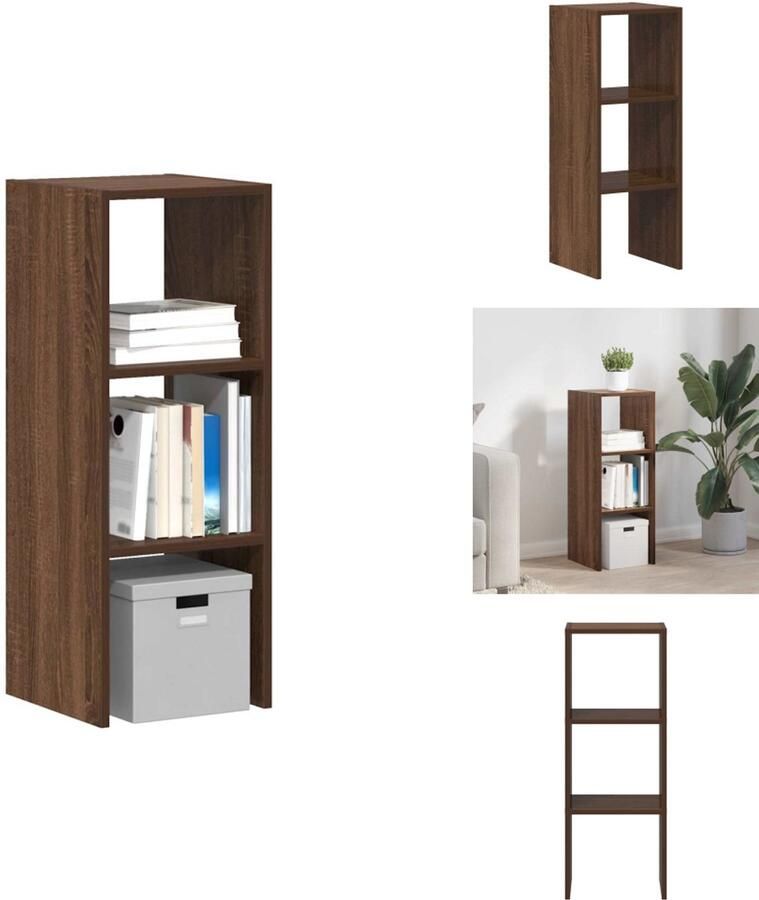 VidaXL Boekenkast Boekenkasten Boeken Plank Schappenkast Boekenkast stapelbaar 30x30x80 cm bewerkt hout bruin eikenkleur