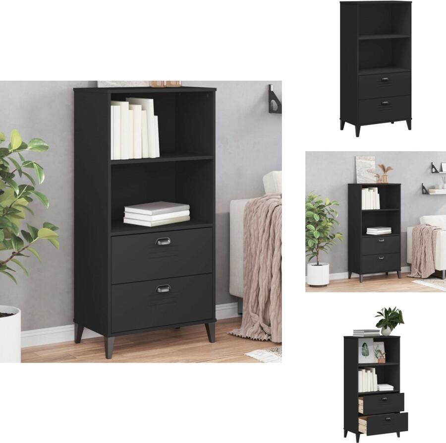 VidaXL Boekenkast Boekenkasten Boeken Plank Schappenkast Boekenkast VIKEN 60x35x123 cm bewerkt hout zwart