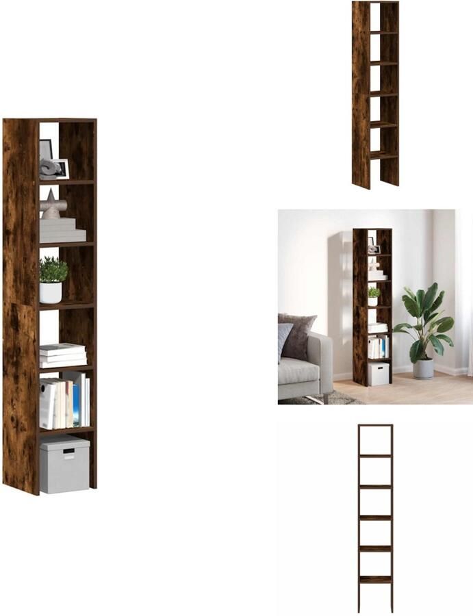 VidaXL Boekenkast Boekenkasten Boeken Plank Schappenkast Boekenkasten 2 st 30x30x80 cm bewerkt hout gerookt eikenkleurig