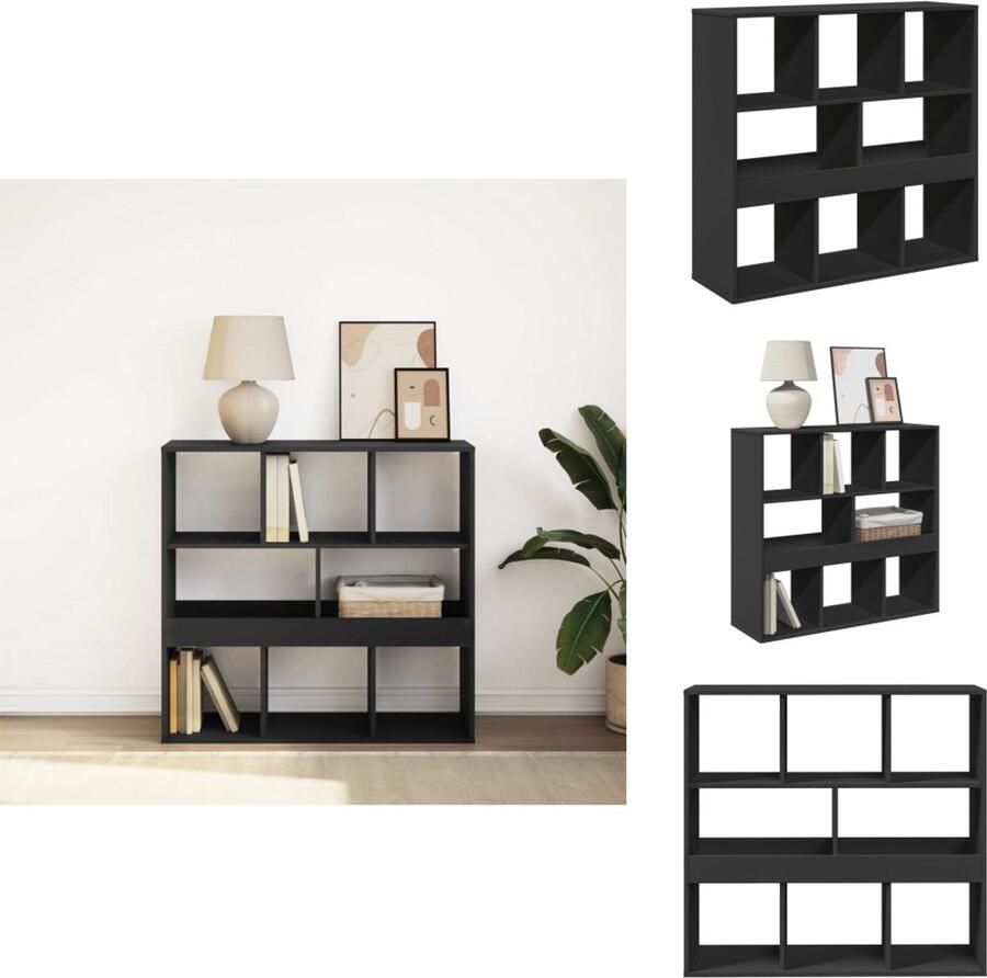 VidaXL Boekenkast Boekenkasten Boeken Plank Schappenkast Boekenkast kamerscherm 100x33x94 5 cm zwart