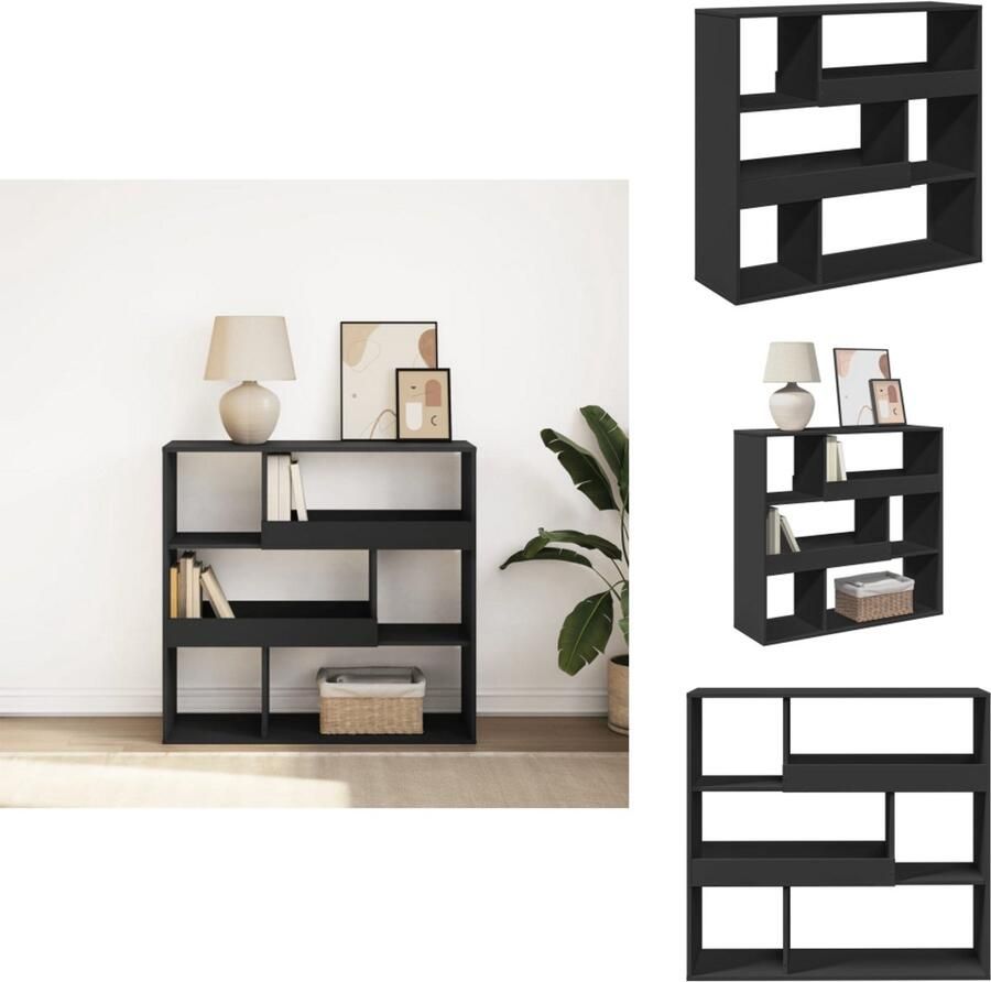 VidaXL Boekenkast Boekenkasten Boeken Plank Schappenkast Boekenkast kamerscherm 100x33x94 5 cm zwart