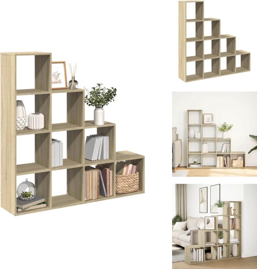 VidaXL Boekenkast Boekenkasten Boeken Plank Schappenkast Kamerscherm boekenkast 131 5x29x131 5 cm hout sonoma eiken