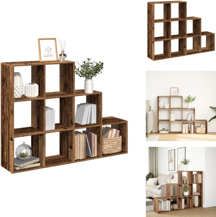 VidaXL Boekenkast Boekenkasten Boeken Plank Schappenkast Kamerscherm boekenkast 137 5x29x103 5 cm hout oud hout