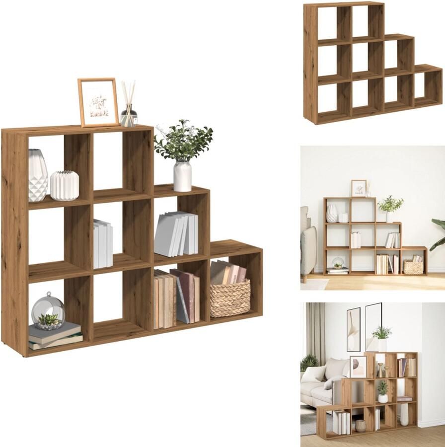 VidaXL Boekenkast Boekenkasten Boeken Plank Schappenkast Kamerscherm boekenkast 137 5x29x103 5 cm hout artisanaal eik