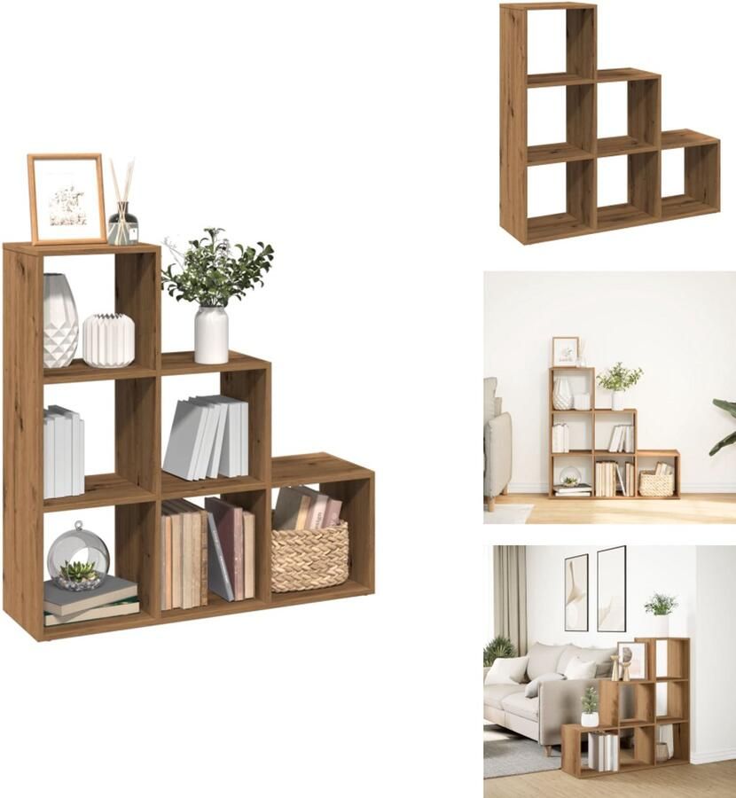 VidaXL Boekenkast Boekenkasten Boeken Plank Schappenkast Kamerscherm boekenkast 3-laags 99x29x99 cm hout artisanaal