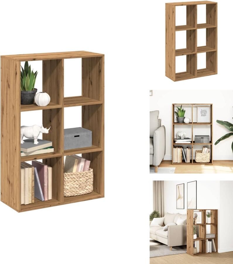 VidaXL Boekenkast Boekenkasten Boeken Plank Schappenkast Kamerscherm boekenkast 69 5x29x103 5 cm hout artisanaal eiken