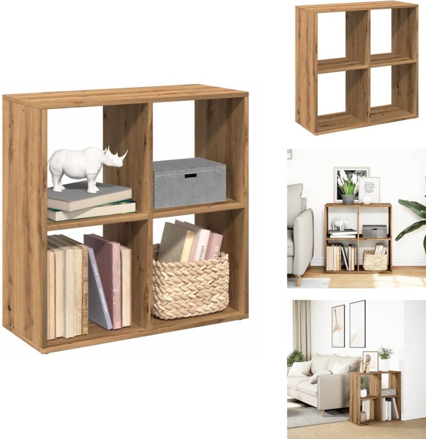 VidaXL Boekenkast Boekenkasten Boeken Plank Schappenkast Kamerscherm boekenkast 69 5x29x69 5 cm hout artisanaal eiken