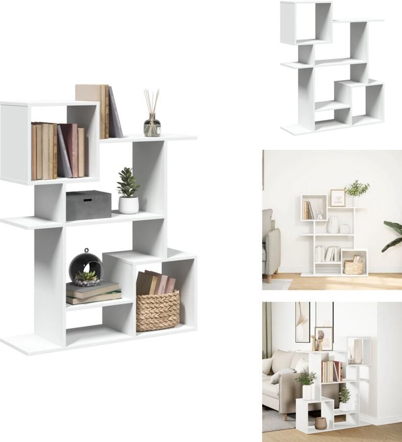 VidaXL Boekenkast Boekenkasten Boeken Plank Schappenkast Kamerscherm boekenkast 92x29x112 cm bewerkt hout wit