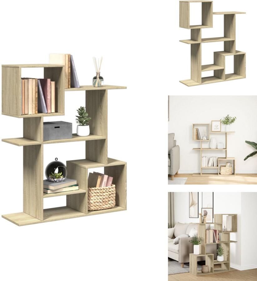 VidaXL Boekenkast Boekenkasten Boeken Plank Schappenkast Kamerscherm boekenkast 92x29x112 cm hout sonoma eikenkleur