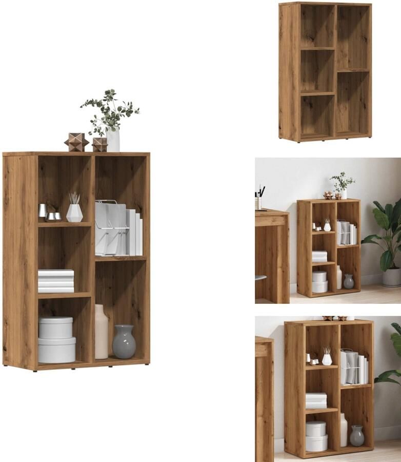 VidaXL Boekenkast Boekenkasten Boekenkast Boekenplank Boekenkast 50x25x80 cm bewerkt hout artisanaal eikenkleur