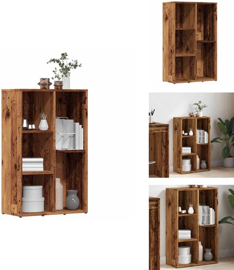 VidaXL Boekenkast Boekenkasten Boekenkast Boekenplank Boekenkast 50x25x80 cm bewerkt hout oud houtkleurig