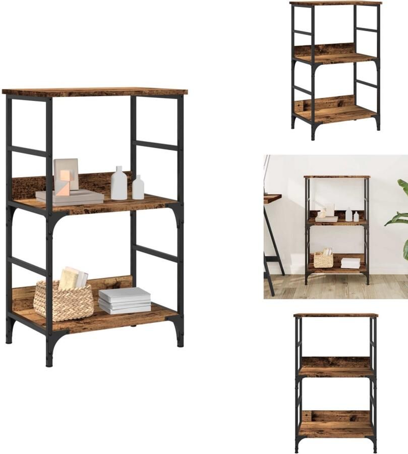 VidaXL Boekenkast Boekenkasten Boekenkast Boekenplank Boekenkast 50x33x82 cm bewerkt hout oud houtkleurig