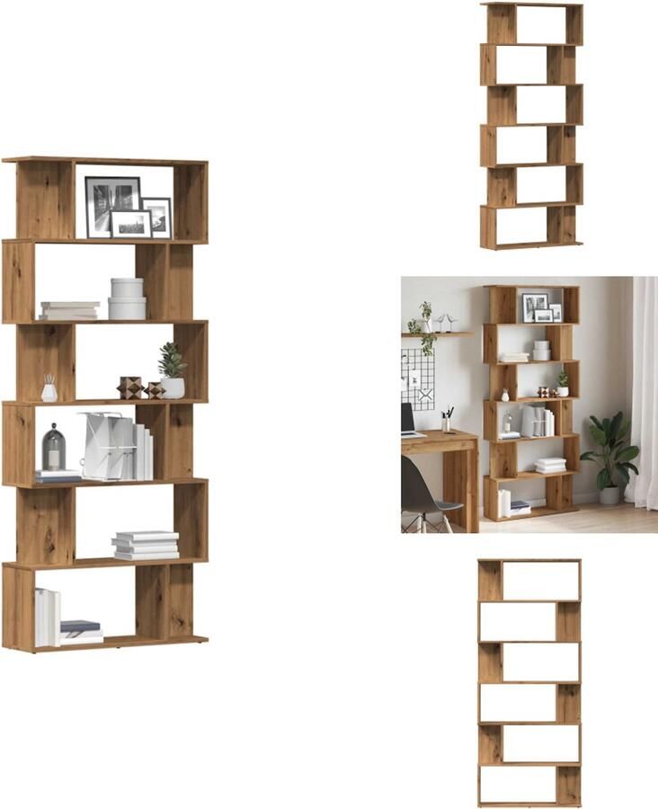 VidaXL Boekenkast Boekenkasten Boekenkast Boekenplank Boekenkast 80x24x192 cm bewerkt hout artisanaal eikenkleur