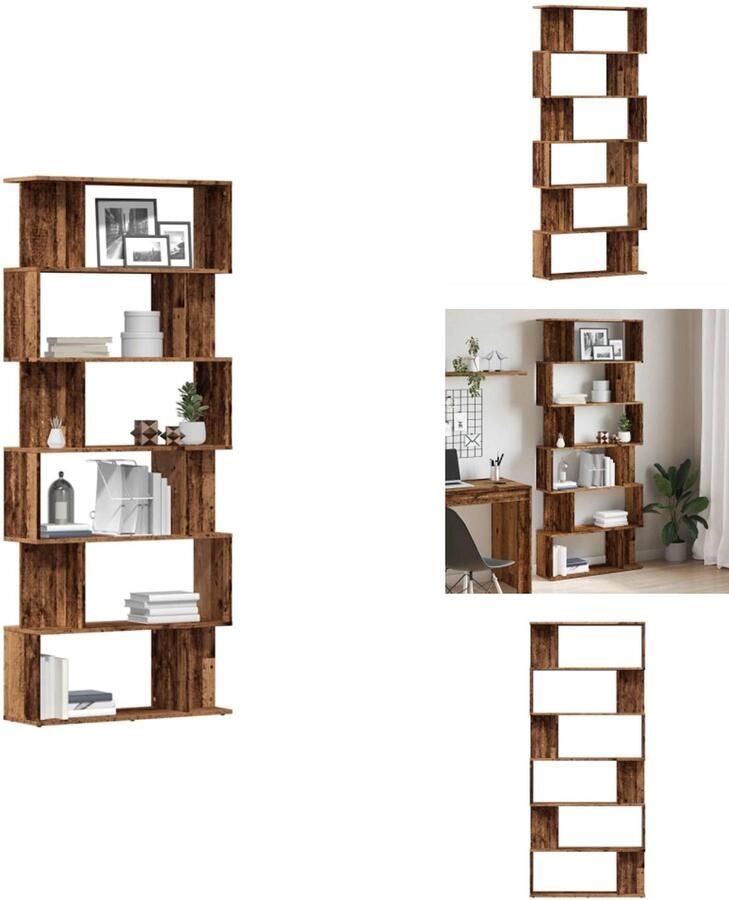 VidaXL Boekenkast Boekenkasten Boekenkast Boekenplank Boekenkast 80x24x192 cm bewerkt hout oud houtkleurig