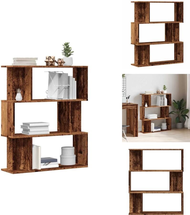 VidaXL Boekenkast Boekenkasten Boekenkast Boekenplank Boekenkast 80x24x96 cm bewerkt hout oud houtkleurig