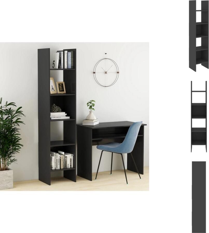 VidaXL Boekenkast Boekenkasten Boekenmeubel Boekenmeubels Boekenkast 40x35x180 cm bewerkt hout grijs