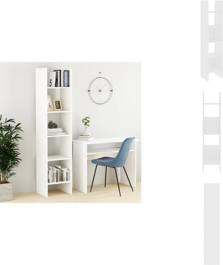 VidaXL Boekenkast Boekenkasten Boekenmeubel Boekenmeubels Boekenkast 40x35x180 cm bewerkt hout wit - Foto 2