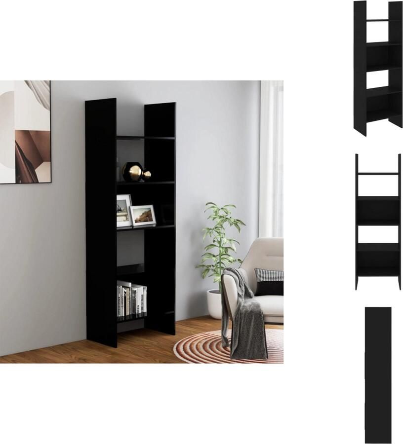 VidaXL Boekenkast Boekenkasten Boekenmeubel Boekenmeubels Boekenkast 60x35x180 cm bewerkt hout zwart